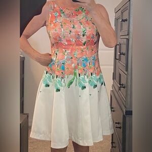 Danny and Nicole Floral Fit & Flare back zip dress